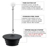 Seatery Bathtub Stopper, Silicone Tub Drain Stopper/Plug/Cover with 27.5" Stainless