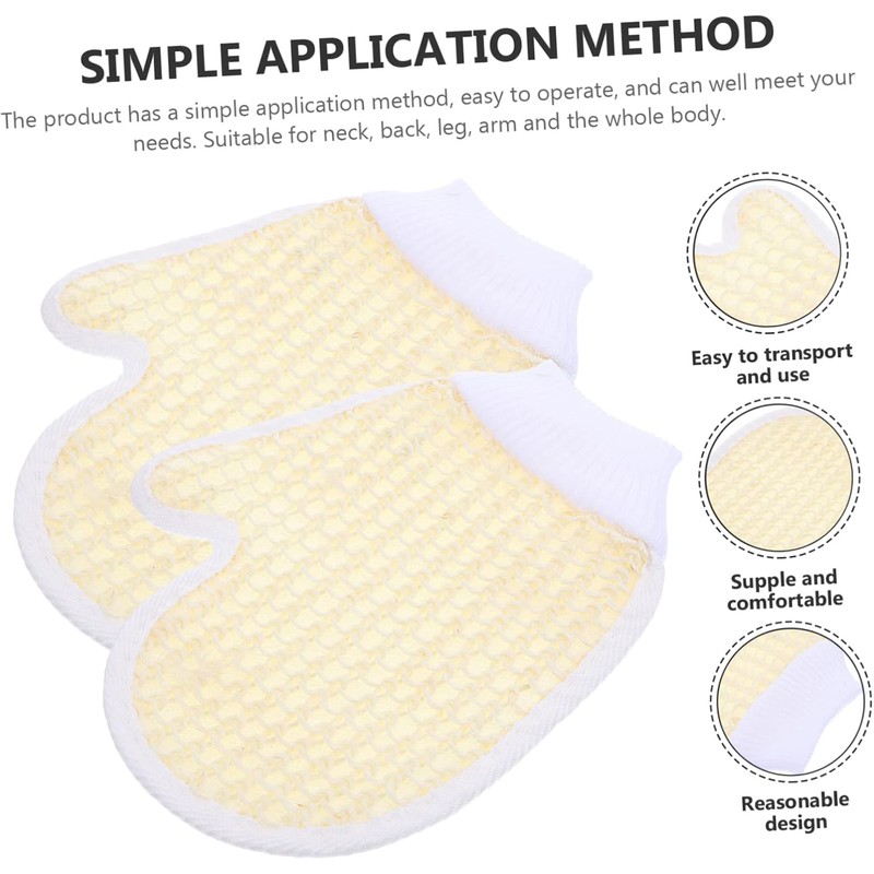 Guantes Exfoliantes de Chenilla Beige para Ducha COLLBATH 2 Piezas
