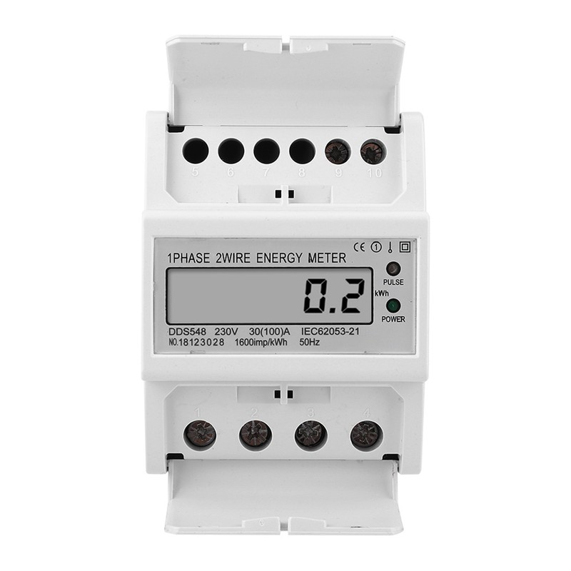 DDS548 Watt Hour Meter LCD Display Single Phase 230VAC Electric