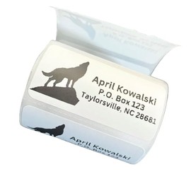 Custom Stickers, Wolf Return Address Labels, Address Stickers, Several Designs, 2x1 inch labels, Several Font Choices