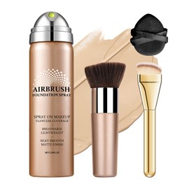 QIUFSSE Magic Minerals Airbrush Foundation Makeup,Silk Flawless Airbrush Makeup,Waterproof Foundation for Older Women,Teenagers,Middle-aged,Full Coverage Foundation for Smooth Nude Finish (03 Nude)