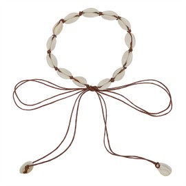 Gleamart Shells Necklace White Natural Beach Shell Choker Necklace for Women Brown