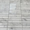 Stone Center Online Carrara White Marble 5/8x4 Rectangular Stacked Mosaic