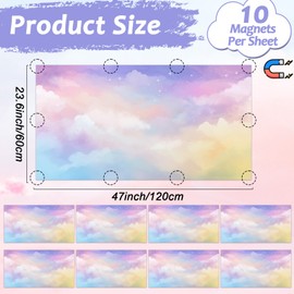 8 Pcs Fluorescent Light Covers with 80 Magnets Decorative for Classroom Ceiling Light 4 x 2 Feet Magnetic Light Covers Filter Easy Install for Office Hospitals & Home Drop Ceiling Supplies(Rainbow )