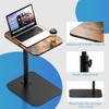 Side Table Sofa Tray for Couch Heavy Metal Base Swivel/Adjustable