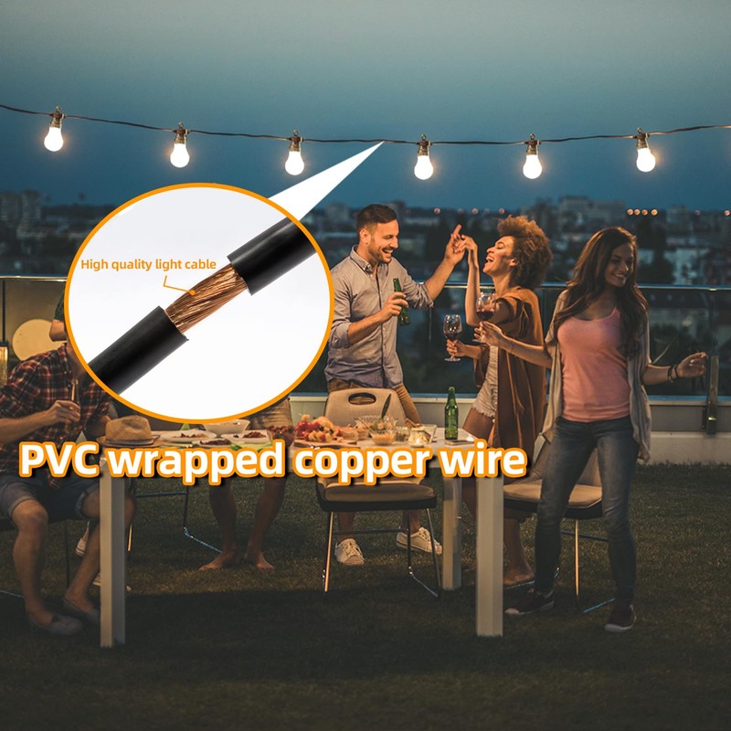 BYIZO LED Outdoor String Lights with 20 Shatterproof Edison Bulbs,
