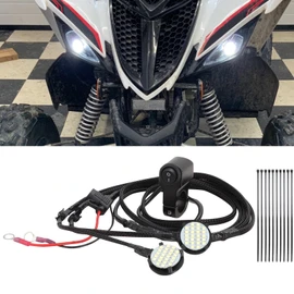 AUTOVIC Left & Right Headlight Kit for 2016-2024 Yamaha Raptor 90 Raptor 110 Headlight Kit With Switch Wire Harness Plug Waterproof LED Headlight Wiring Harness Kit White Light