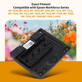 WF-7610 Print Head Fit for Epson Workforce WF-3620 WF-7610 WF-7620 WF-7110 WF-7830 WF-7840 WF-7845 L1455 Printhead, Replace Original Color Inkjet Printer Head, Quick Installation