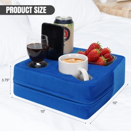 STBoo Couch Cup Holder Pillow - Sofa Drink Cup Holder Cozy Buddy | Bed Caddy Organizer Holds Remote, Snacks, Phones | Waterproof Anti-Spill Sofa Beverage Tray for Car, Pack, Beach, RV, Boat (PUGrey)