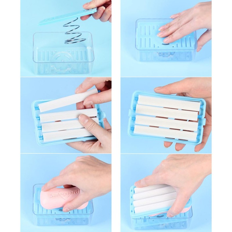 2pcs Foaming Soap Box Holder, BetterJonny 2 in 1 Soap