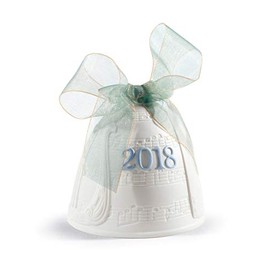 LLADRÓ 2018 Christmas Bell. Porcelain Christmas Bell