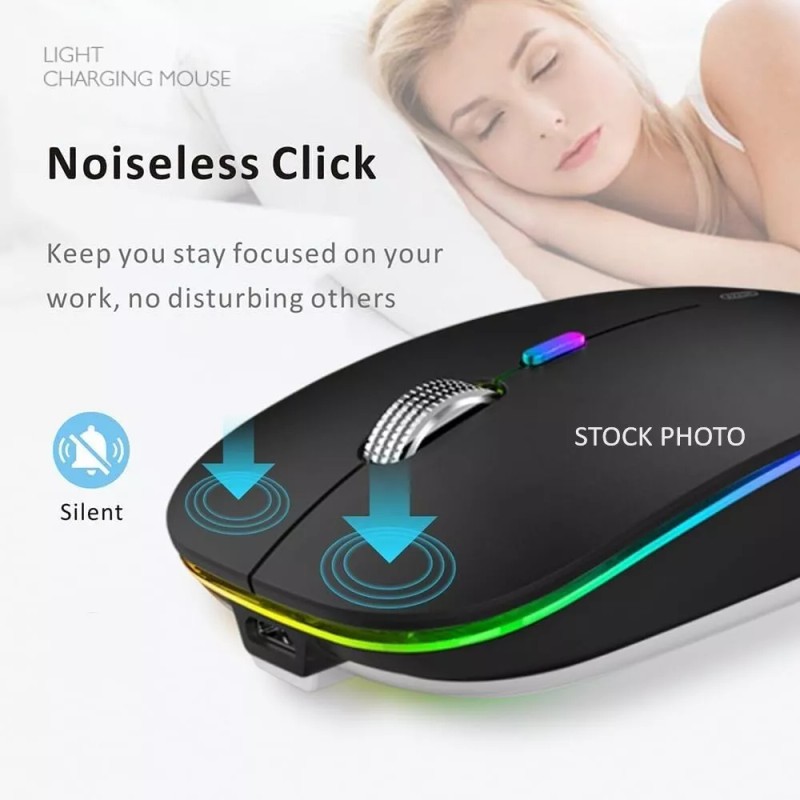 Uiosmuph LED Wireless Mouse, Uiosmuph G12 Slim Rechargeable Wireless Silent