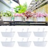 LaLaGreen Outdoor Plants Rail Planter (6 Pack, 15 Inch) White
