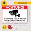 Achtung Videoüberwachung Sign – 5 mm Thick – 30 x