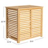 Household Essentials Bamboo and Cotton Double Laundry Sorter with Lid