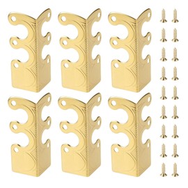 LT Easiyl 12Pcs Metal Corner Protectors Baseboard with Screws for Furniture Living Room Office and Jewelry Gift Boxes Packaging 4.8x2.9x2.1cm Yellow