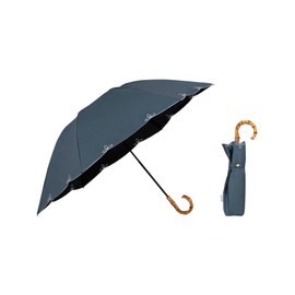 [2024] Wpc. Strongest Parasol UVO Umbrella/3 Tier Embroidered Scalloped Blue Gray <100% Blackout & UV Protection Ratio / UPF 50+/Thermal Blocking/Rain Protection> Rib: 21.7 inches (55 cm) Women's