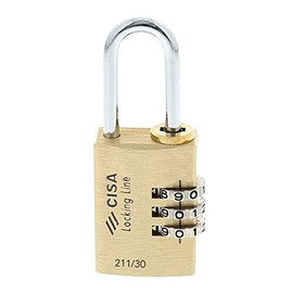 CISA 21190 Professional Plus 2 Combination Padlock, Brass, 30 mm