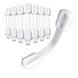 YTDSUP Baby Proofing Child Safety Locks, Baby Proofing Latches to Drawer Door Fridge Oven,Adjustable Strap, MultiUse Latches, Easy Installation, No Drilling Required (Upgraded White)