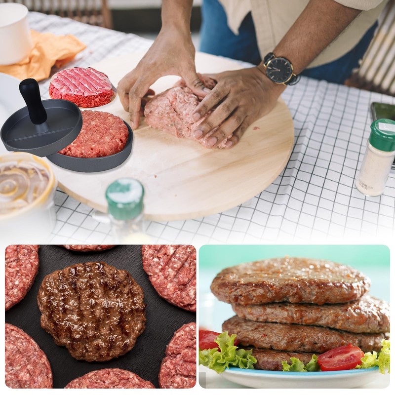 Burger Press with 100 Wax Paper Non-Stick Meat Patty Hamburger