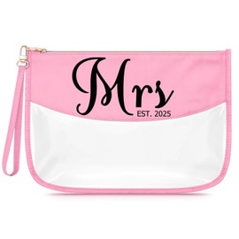 Getting Married Gift Bride Gift for Women Makeup Bag Bridal Shower Presents for Bride to Be Bridesmaid Friends Sister Cosmetic Bag Friendship Valentines Day Christmas for Her Zipper Travel Pouch