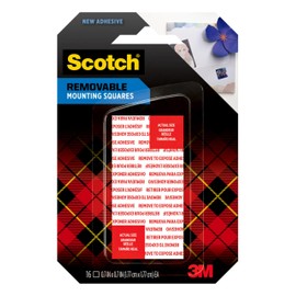 Scotch Removable Mounting Squares Clear, 1/2-in x 1/2-in, 64-Squares, Removable Double-Sided Mounting Squares, Removes Easily Without Leaving Any Residue, Hangs Artwork, Photos & More (108-SML)