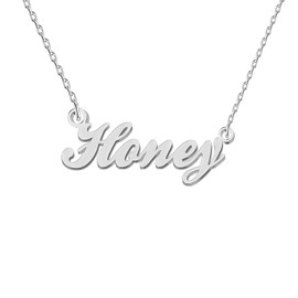 GR35Z9 Honey Name Necklace Silver for Women Dainty Letter Pendant Jewelry Necklace for Mother