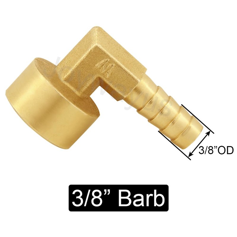 Joywayus 90 Degree Elbow Detachable Connector Fitting 3/8" Barb x