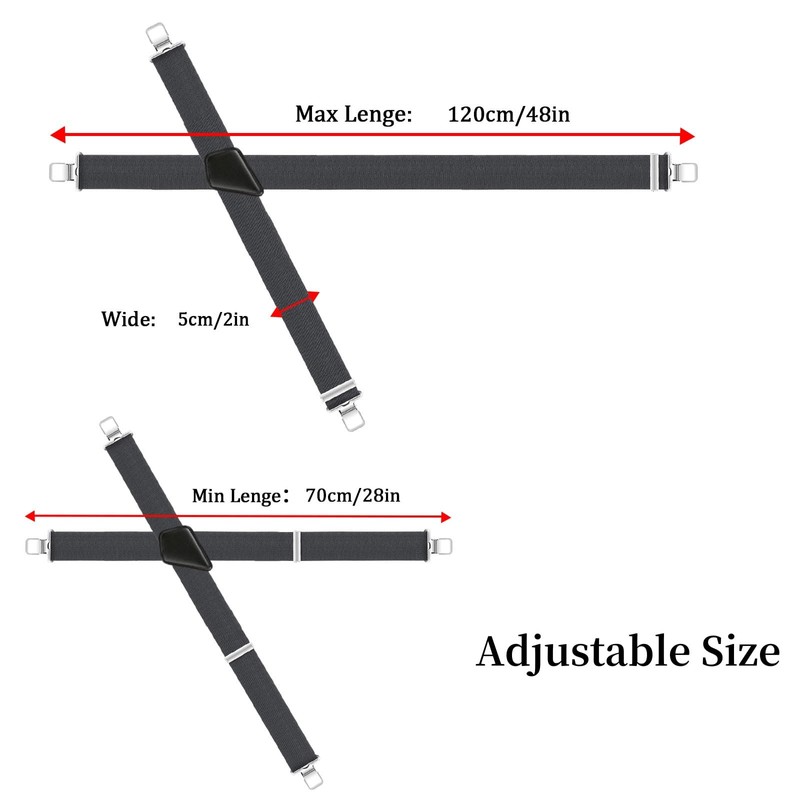 Men's Suspender Heavy Duty for Men Grey Braces Adjustable with
