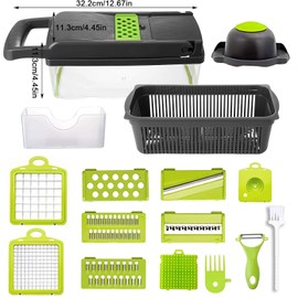 Vegetable Chopper,17 in 1 Kitchen Gadgets Accessories,Food Salad Chopper Vegetable Cutter,Mandolin,Onion Veggie Chopper with Container,Vegetable Slicer,Dicer Chopper Box for Fruit,Potato,Tomato