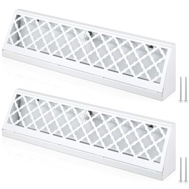 Blulu 4 Pcs Baseboard Register Duct Opening Size Modern Design Vent Covers for Home Floor Wall Baseboard Air Covers Supply Floor Diffuser Including Screws (15 Inch,White)