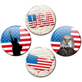 Kühlschrankmagnete Länder Flagge USA 4er Geschenk Set Amerika Magnete für Magnettafel Kinder stark groß Ø 50 mm