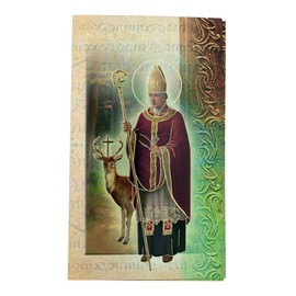 William J. Hirten Deluxe Catholic Holy Card with Traditional Prayers (Saint Hubert)