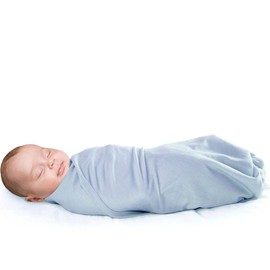 Woolino Newborn Swaddle Blanket, 100% Superfine Merino Wool, for Babies 0-3 Months, Blue