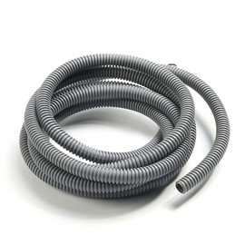 Bettomshin 1Pcs 11.48Ft Length 0.47Inch ID Corrugated Tube, Wire Conduit, Not-Split Flexible Bellows Tube Pipe Polypropylene PP for Pond Liquid Air Conditioner Cable Cover Sleeve Gray