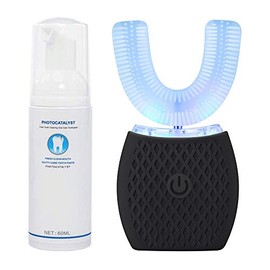 Maybuy Cepillo de dientes ultrasónico automático, cepillos de dientes ultrasónicos en forma de U para adultos, cepillos de dientes eléctricos sónicos 
