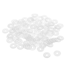 sourcing map Flat Washer Nylon M4 Seal 13 mm AD 4 mm ID 1 mm Thick Clear for Tap Pipe Water Hose Insulation Screws Pack of 300