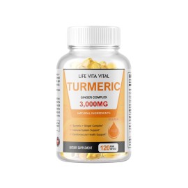 Turmeric Curcumin & Ginger Complex 3000mg  120 Softgels BLACK PEPPER ANTIOXIDANT