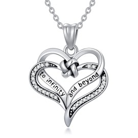 Althum Heart Necklace Women's 925 Sterling Silver Heart Pendant Necklace Jewellery for Girlfriend Mother Valentine's Day Mother's Day Gift, Sterling Silver