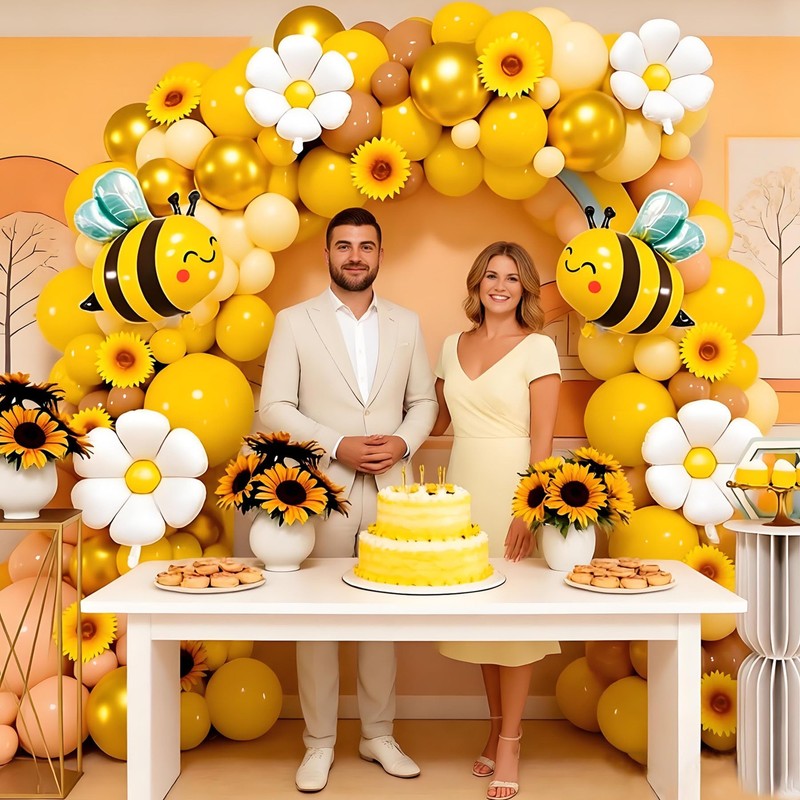 Sunshine Smil - Set di 117 ghirlande di palloncini giallo