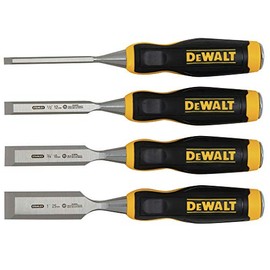 DEWALT Juego de Formones para Madera 4 Piezas, Acero al Carbono Cromado con Mango ergonomico, DWHT16063