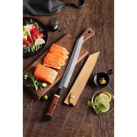 HEZHEN Kiritsuke Handmade Japanese 110 layers Damascus Steel Sharp Kitchen Knife