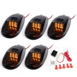 PIT66 5PCS Roof Cab LED lights Smoked Compatible with Universal many pickup trucks, 4x4s, off-road vehicles, RVs and SUVs Marker Running Lamp