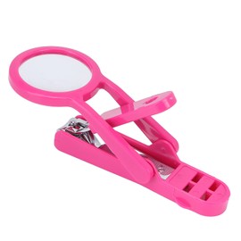 Cortaúñas con Lupa, Cortador de Lupa de Acero Inoxidable para Uñas, Cortador de Uñas de los Pies con Lupa para Niños Mayores (Rosa roja)