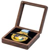 COSISO Single Solid Walnut Wood Medal Display Storage Box with
