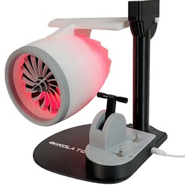 Yoqanr Jet Engine Fan Aircraft Turbofan Turbojet Model Kit, 3D Printing Turbojet Desktop Fan, Engine Creative Fan, Aerospace Mechanical Science Model, Speed Push Rod Equipped with Humidifying Spray