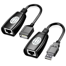 USB Over Ethernet Extender to Rj45 Adapter for Cat 6/6e/5/5e UP to 50m/164ft, USB to Ethernet Adapter for Laptop, Compatible with Computers, Mobile Phones, Keyboards, U Disks, Printers