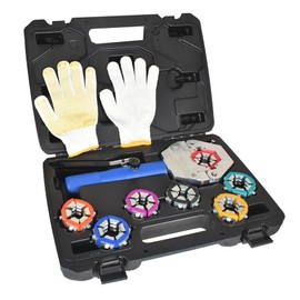 findmall Hydraulic AC Hose Crimper Kit Hydraulic Hose Crimper Hydra-Crimp 71500 Hydraulic Hose Crimping Tool with 7 Pairs of Dies Set Fit for Barbed and Beaded Hose Fittings