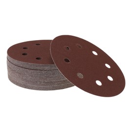 X AUTOHAUX Sandpaper Hook & Loop Sanding Sheets 180x180mm Red 80 Grit Round Efficient Grinding and Polishing Automobile Manufacturing and Repair Woodworking