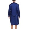 SWOMOG Men's Long Satin Robe Silk Kimono Bathrobe with Shorts